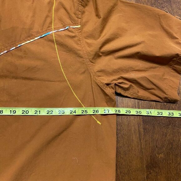 Pelle Pelle Big & Tall Y2K Vintage Rustic Brown Snap Button Polo Shirt 3XL - Picture 10 of 11